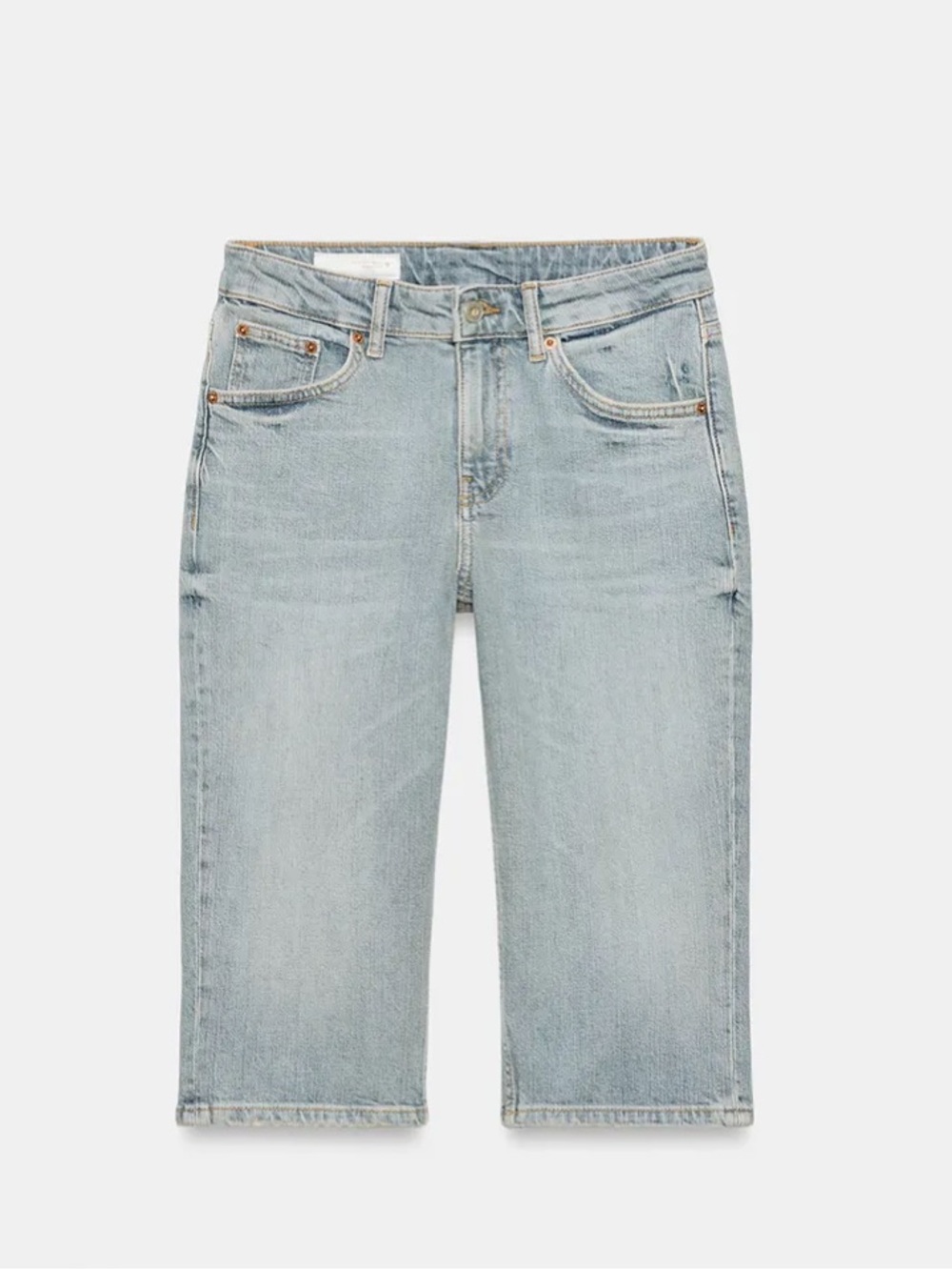 Zara TRF MID-RISE CAPRI JEANS - Picture 5 of 7